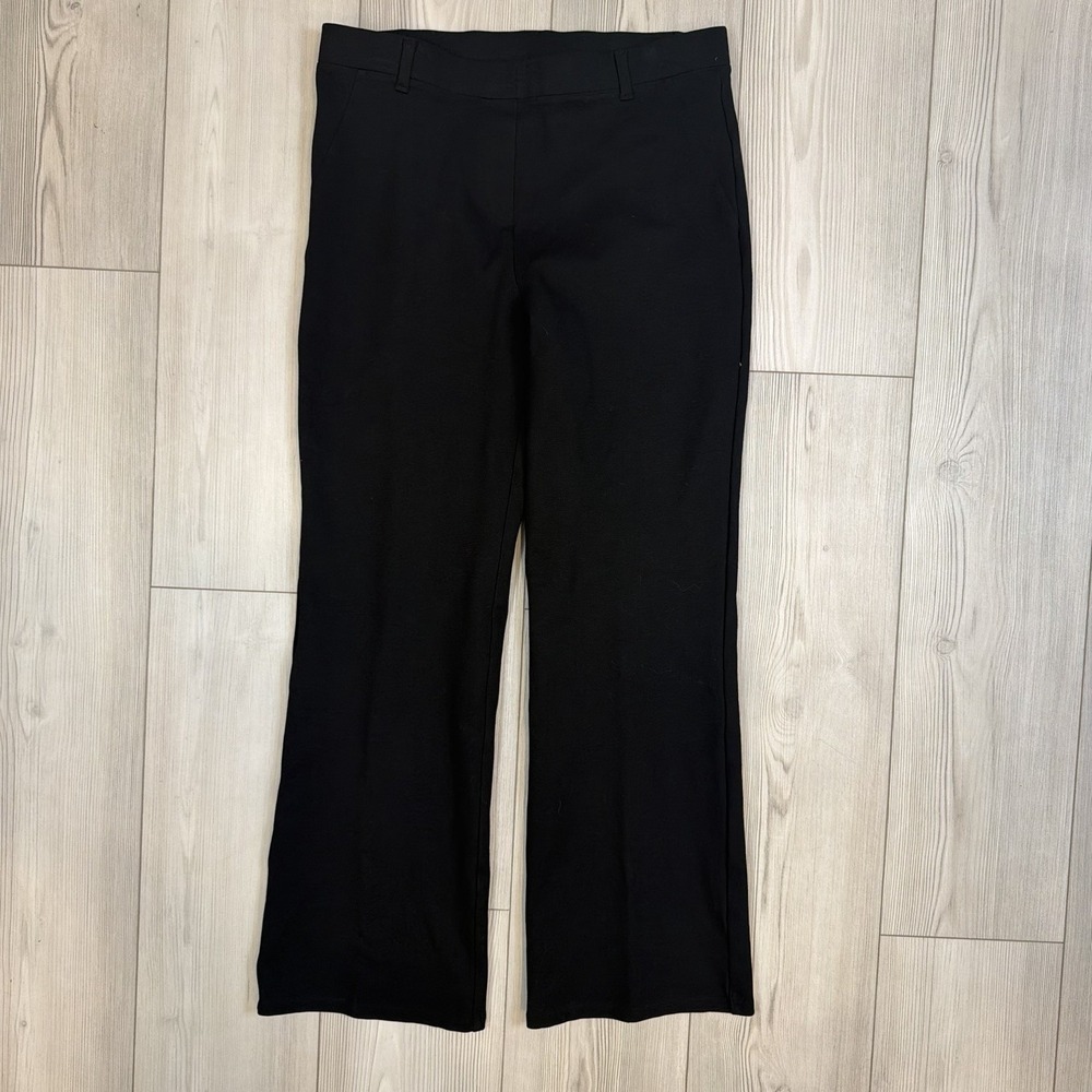 Quince Ultra-Stretch Ponte Bootcut Pants Regular Black Large 29" Inseam Womens‎
